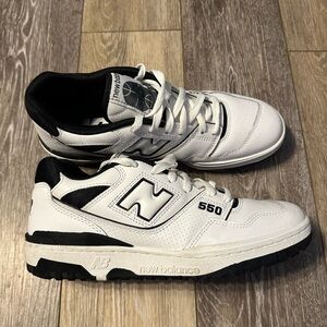 New Balance 550 White and Black Sneakers
